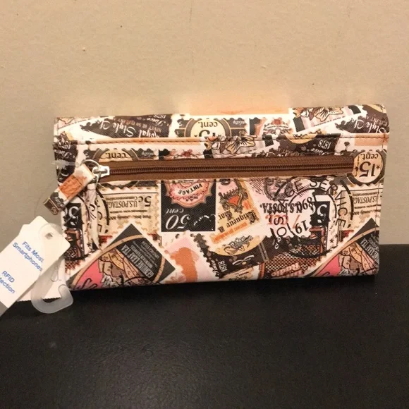 Stamp Print Women's Clutch Organizer Wallet - Picture 2 of 5